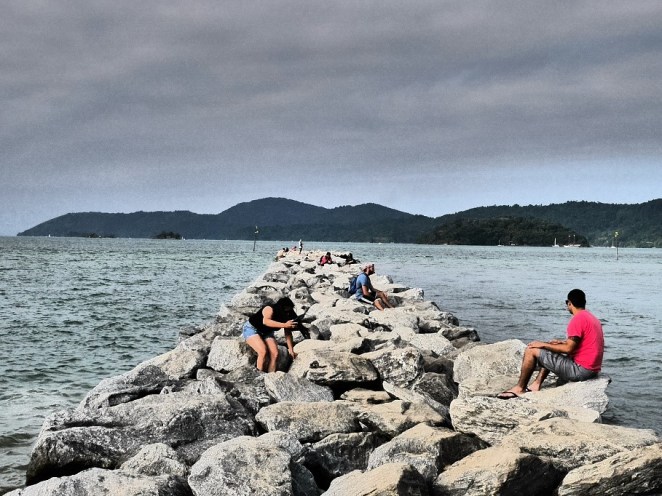 Der Steinsteg am Strand,